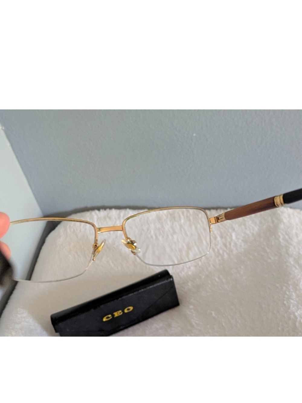 CEO Paul Eyeglasses Gold Dipped Reading Frames w Case